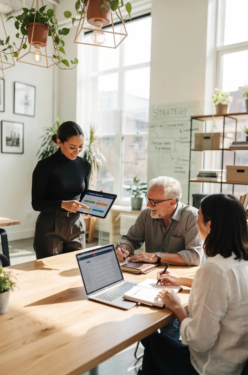 Graph showing increased productivity from software automation techniques in a professional office setting.